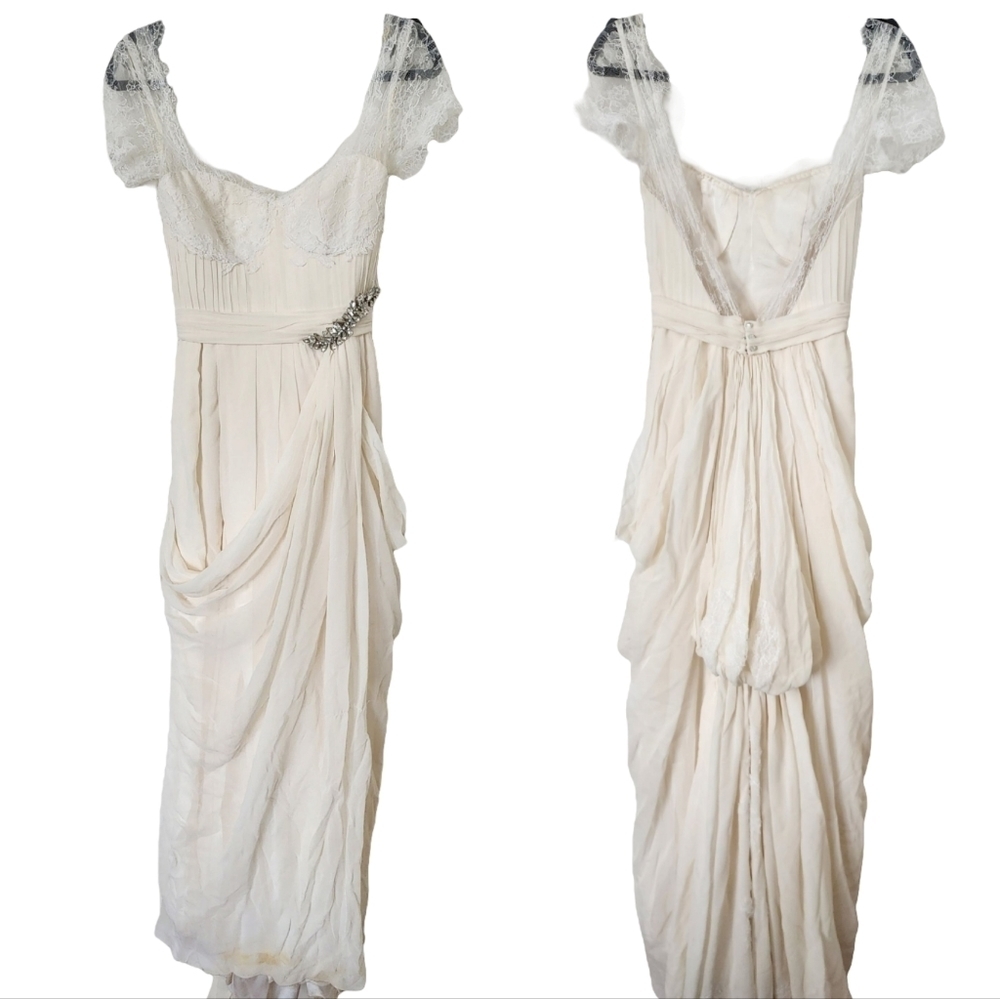 CUSTOM Wedding Gown 2 Whimsical Lace Applicae Flowy